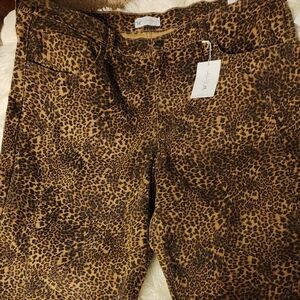 Jessica Simpson Brown Leopard Print Straight Leg Jeans